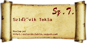Szlávik Tekla névjegykártya